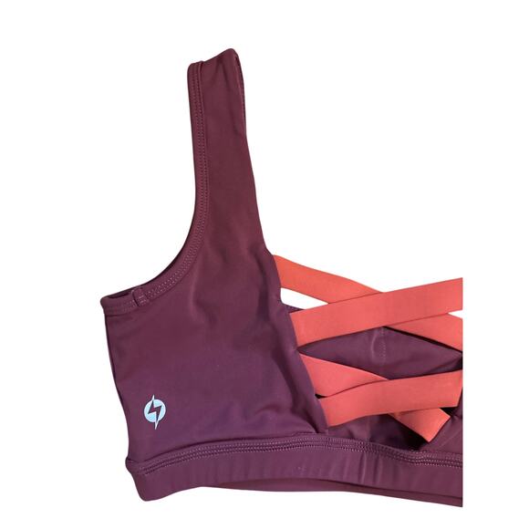 Women S PopFlex Pop Flex Stunning Corset Sports Bra Crimson Pilates Yoga Red - Picture 4 of 5